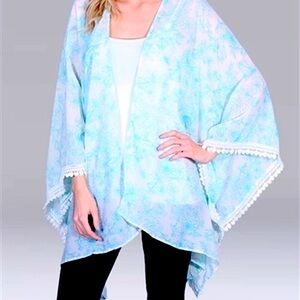 Red Lolly Blue Bohemian Tassel Kimono OS Cardigan Summer Kimono